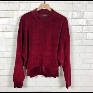 Red velvet sweater